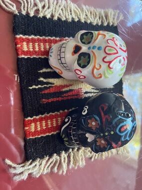 World Market Dia de Los Muertos Skull Salt and Pepper Shakers